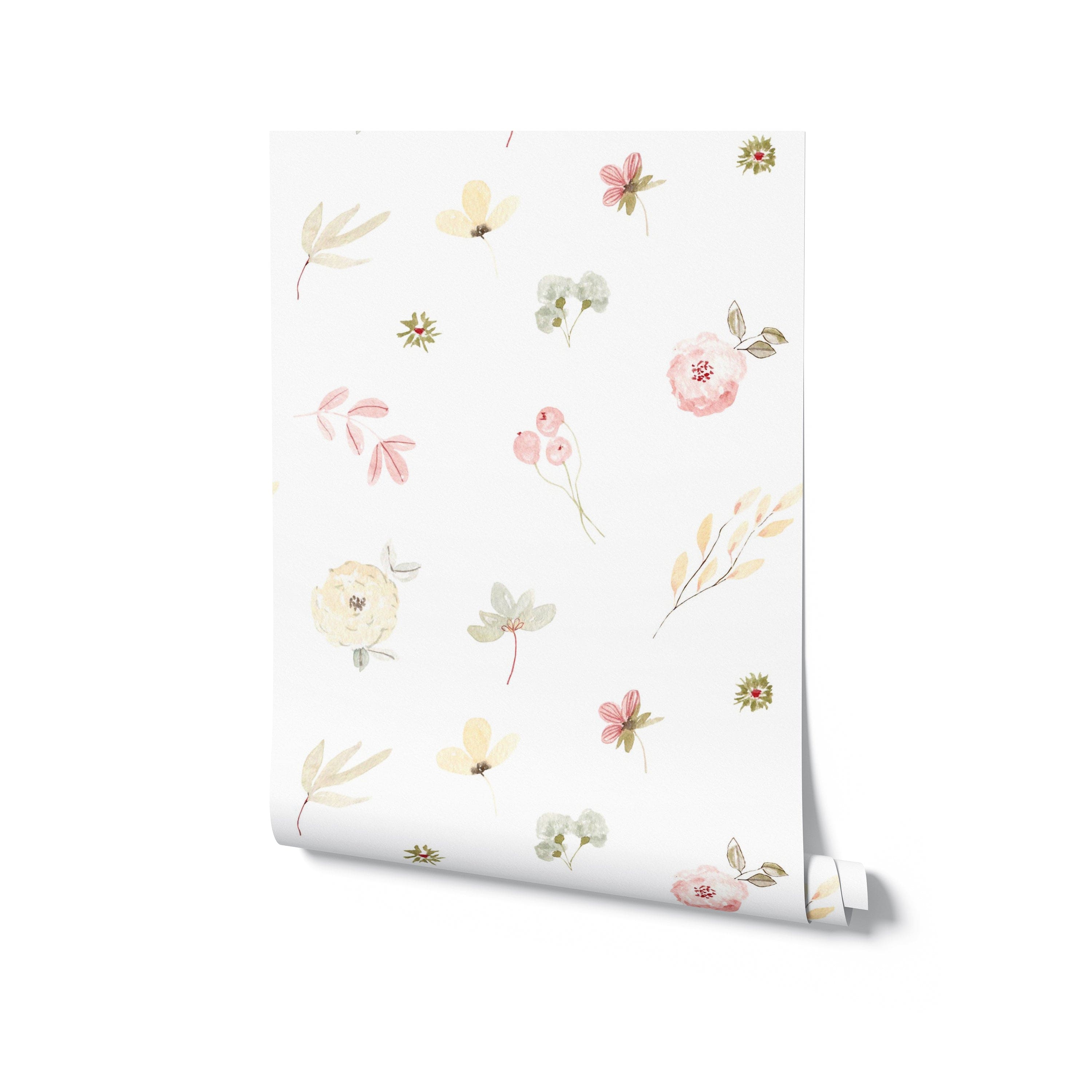 Pink Watercolour Floral Wallpaper – Timberlea Interiors