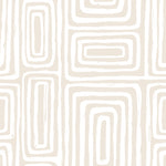 Abstract wallpaper design named Organic Wallpaper 1, featuring a repetitive pattern of rounded rectangles in soft ecru outlines on a white background, giving it a modern and clean appearance.