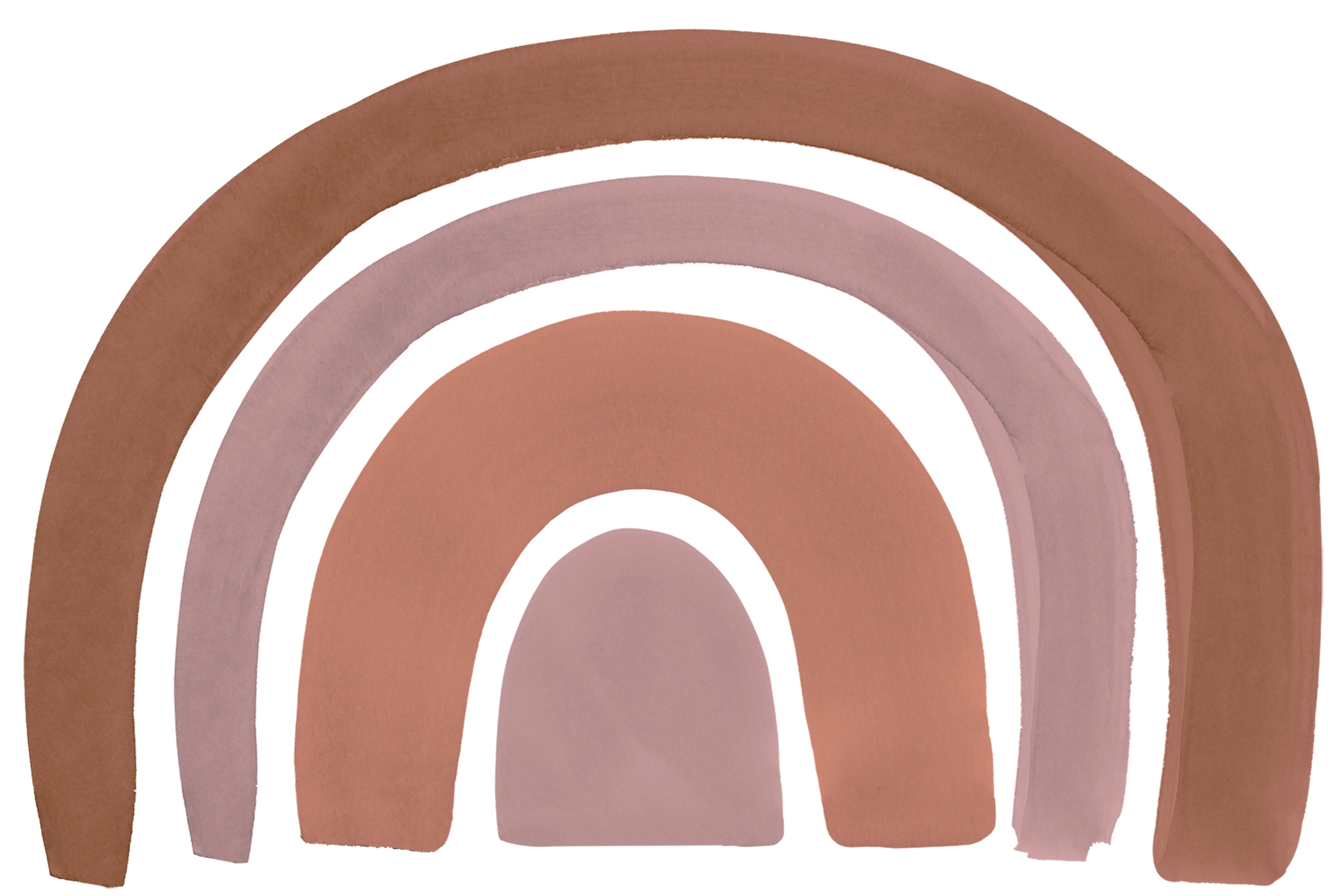 A minimalist design featuring broad arches in shades of brown and pink. The simple yet stylish pattern depicts a trio of arches with a watercolor texture, creating a serene and modern aesthetic.