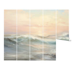 Victoria by the Sea wallpaper mural with pastel sunrise and rolling waves"