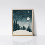 Moonlit Pines - Art Print