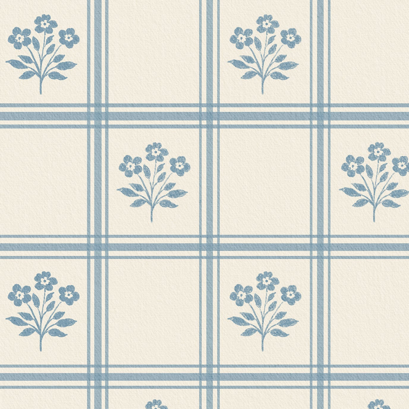 Checkered pattern with floral elements on a beige background