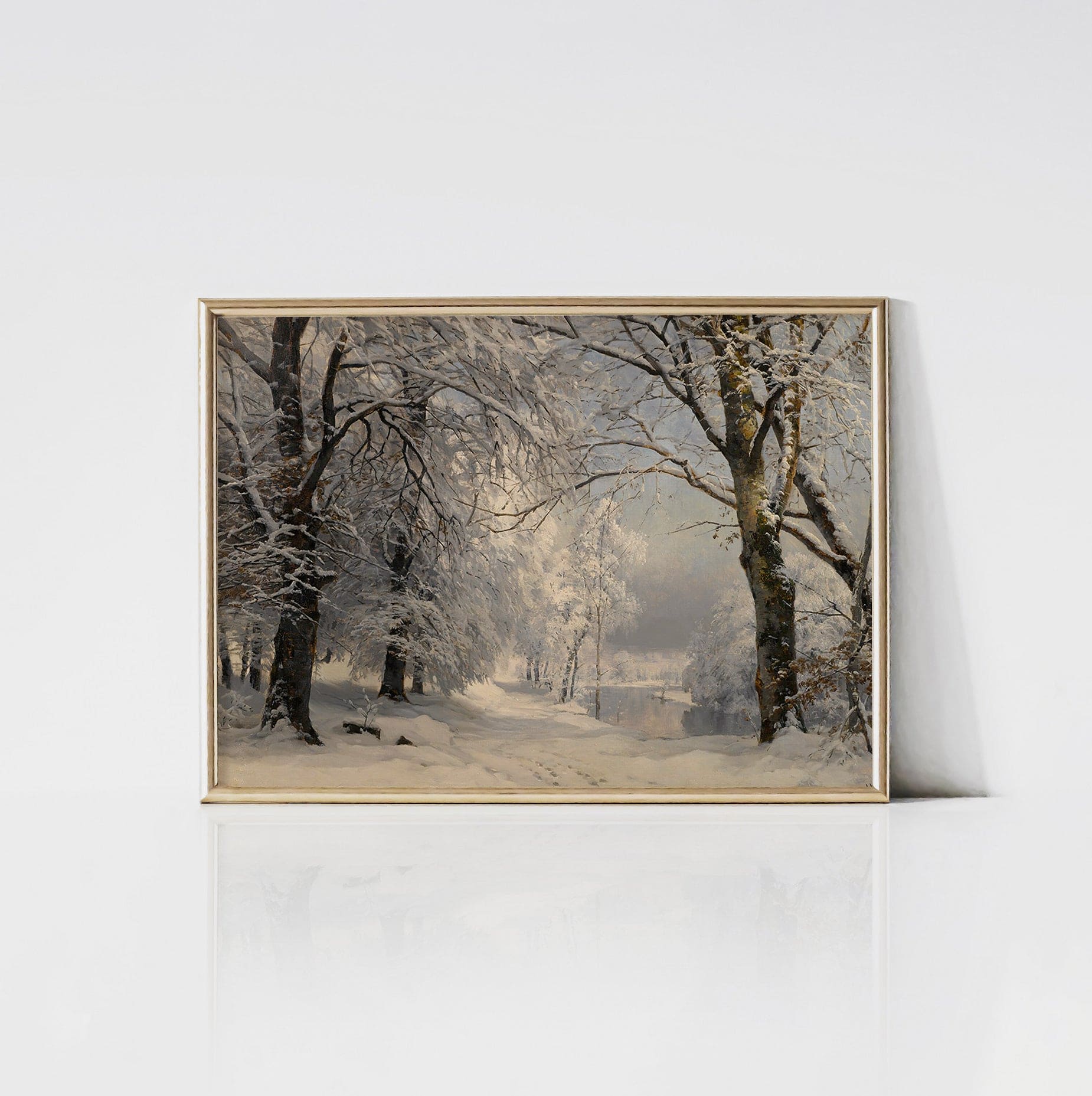 Forest In Winter (1882) - Vintage Art Print