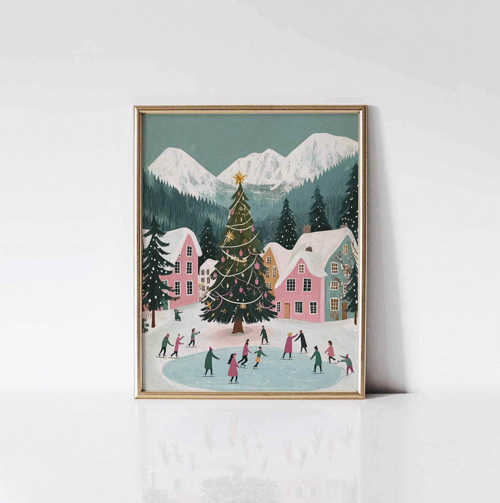 Frosty Village&nbsp; - Timberlea Art Print