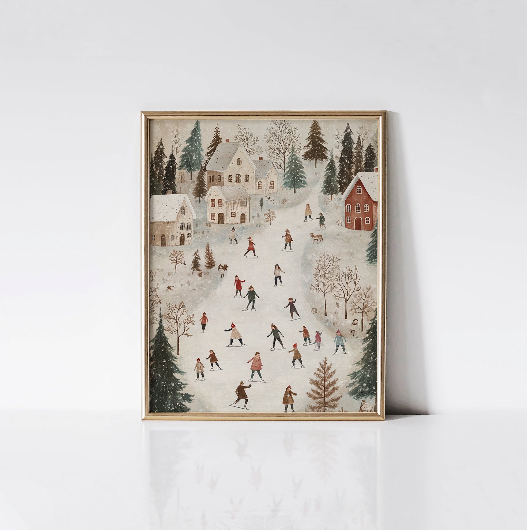 Skates and Snowflakes - Timberlea Art Print