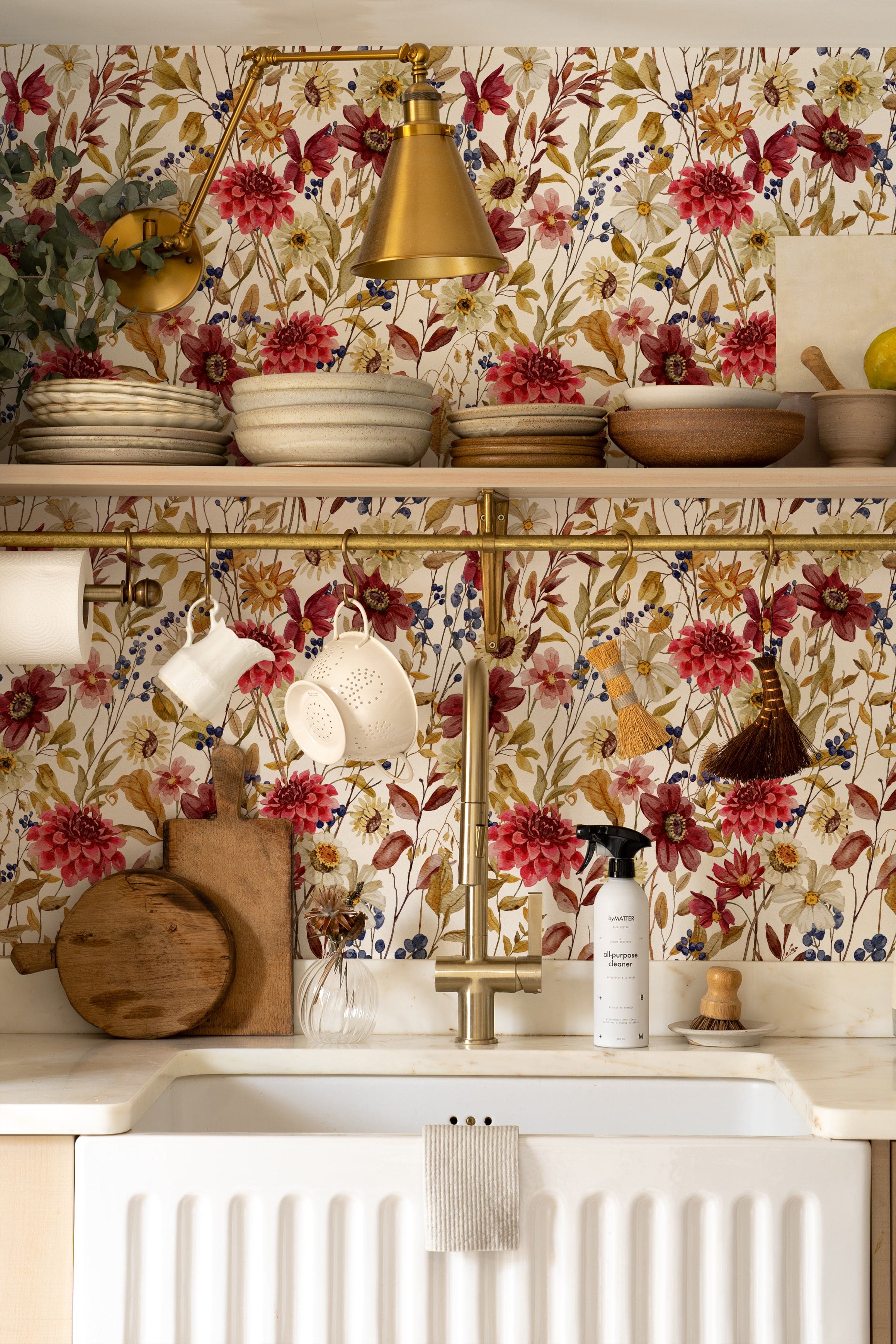 Crimson Floral Meadow Wallpaper – Timberlea Interiors