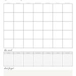A rectangular dry erase acrylic board with a minimalist and neutral design, labeled "TIMBERLEA my month at a glance" at the top. The board features a monthly calendar grid with space for notes under "this week" and "don't forget". The board is blank, designed for customizable use.
