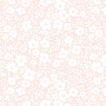 Close-up view of the Flower Power Wallpaper showcasing a dense floral design in soft pink hues. The intricate pattern of small flowers and leaves provides a gentle and cheerful background, perfect for adding a touch of nature to any room.