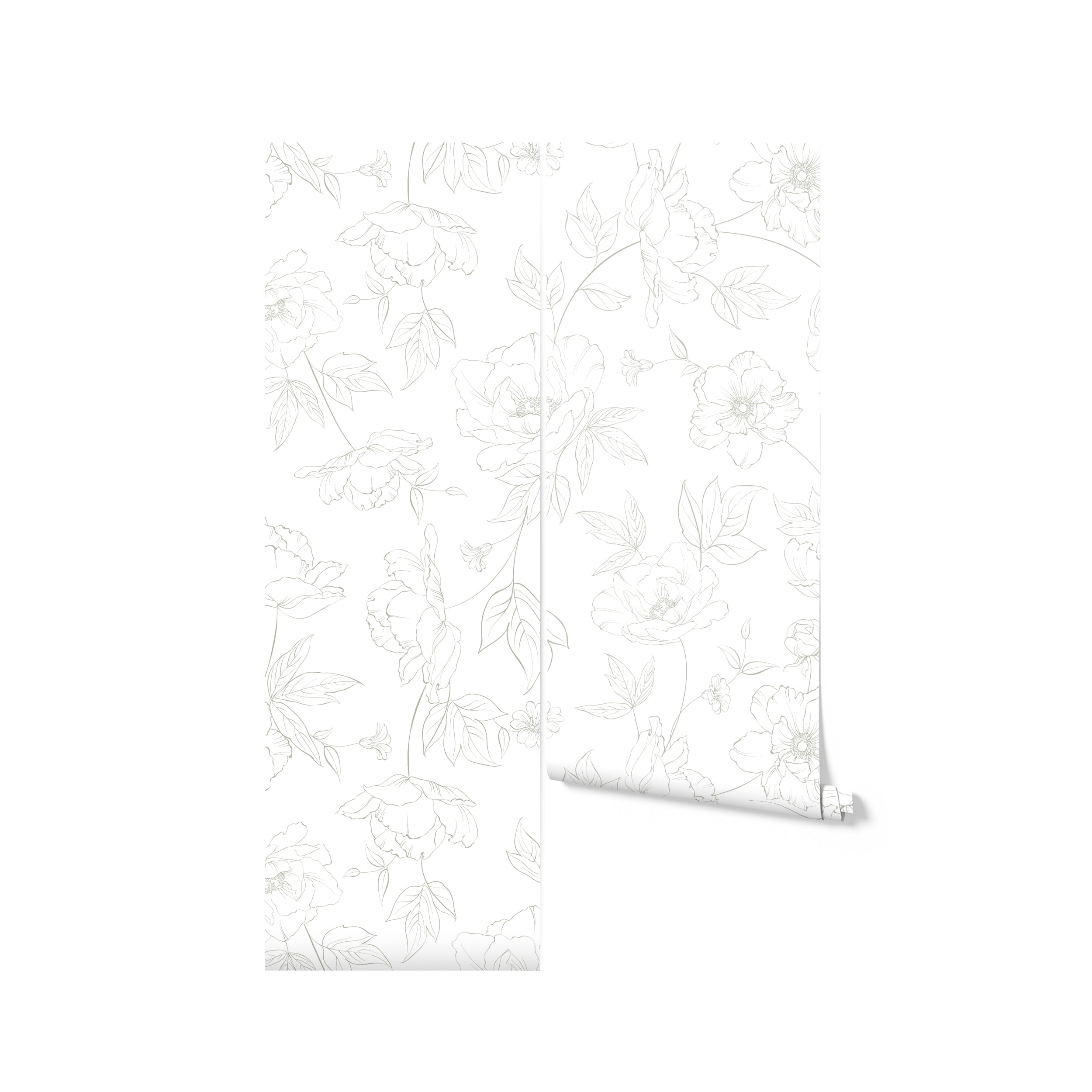 Dainty Floral Line Wallpaper - BIG