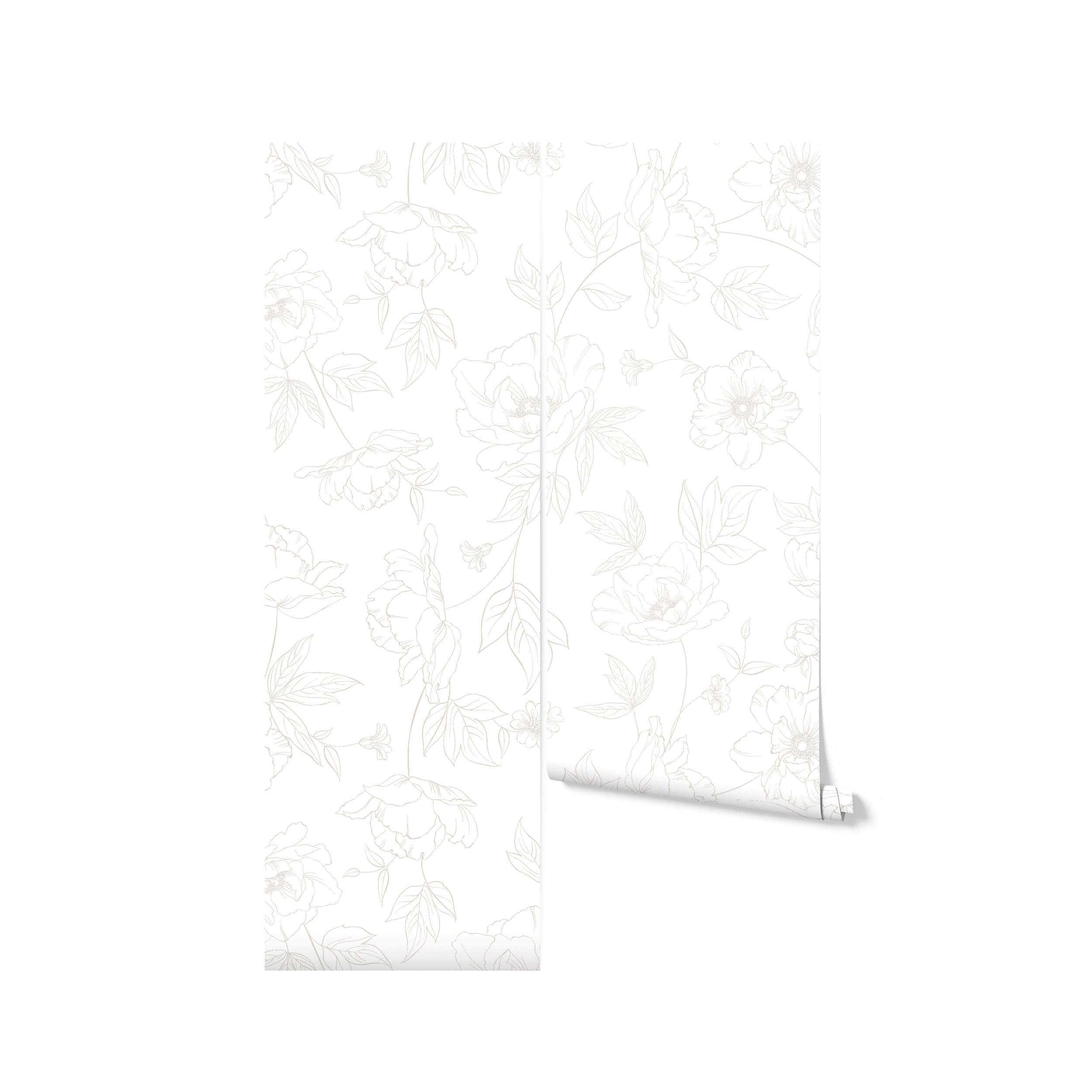 Dainty Floral Line Wallpaper - BIG