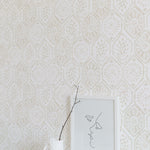 wallpaper, peel and stick wallpaper, Home decor, Moroccan tile wallpaper, ecru wallpaper, living room wallpapers, 