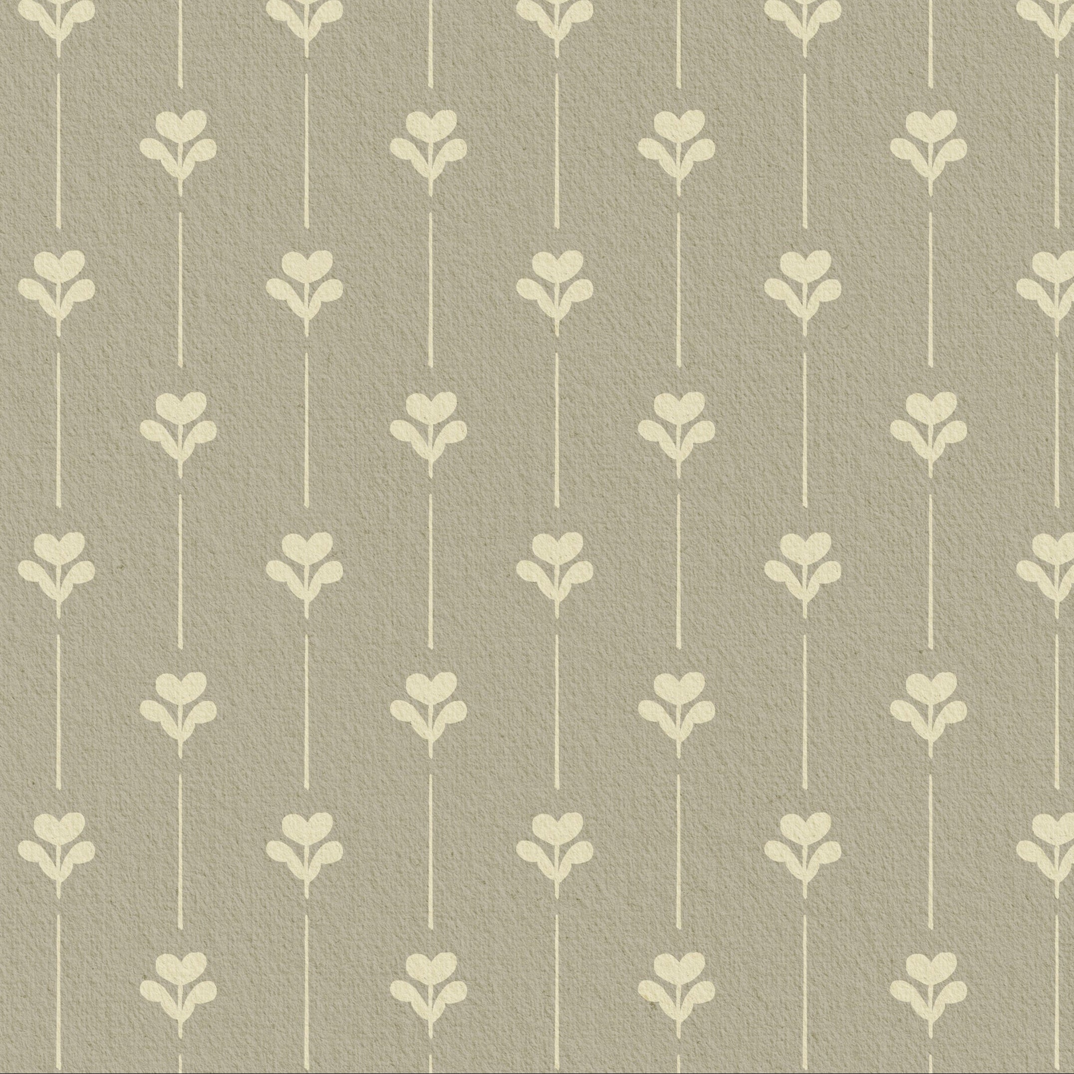 Patterned wallpaper with small floral design on a beige background