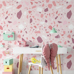 Playroom with Kids Wallpaper - Bubble Gum Terrazzo