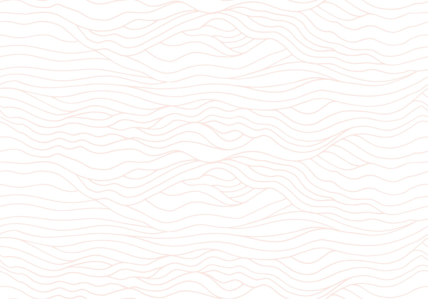 A seamless pattern of the Line Art Wave Wallpaper, showcasing gentle wavy lines in a soft pink hue that give the impression of serene waves, creating a calming and elegant texture on a white background.