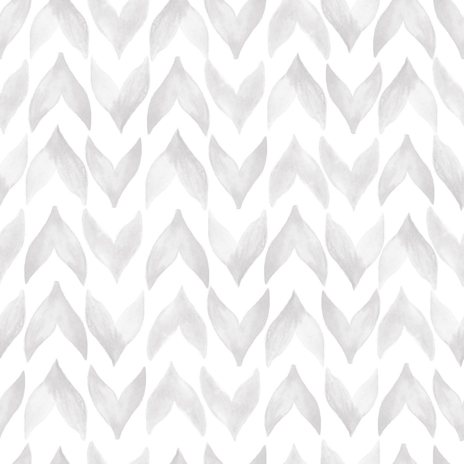 A close-up view of Moroccan Tile Wallpaper showing a watercolor effect with varying intensities of grey, resembling a mist or fog, on a white background with a hand-painted look.