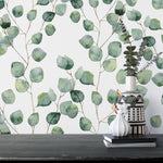 wallpaper, peel and stick wallpaper, Home decor, watercolor floral wallpaper, Floral wallpaper, bathroom wallpaper, green wallpaper,  