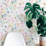 wallpaper, peel and stick wallpaper, Home decor, Hand painted floral wallpaper, bedroom wallpaper, Hand painted wallpaper,