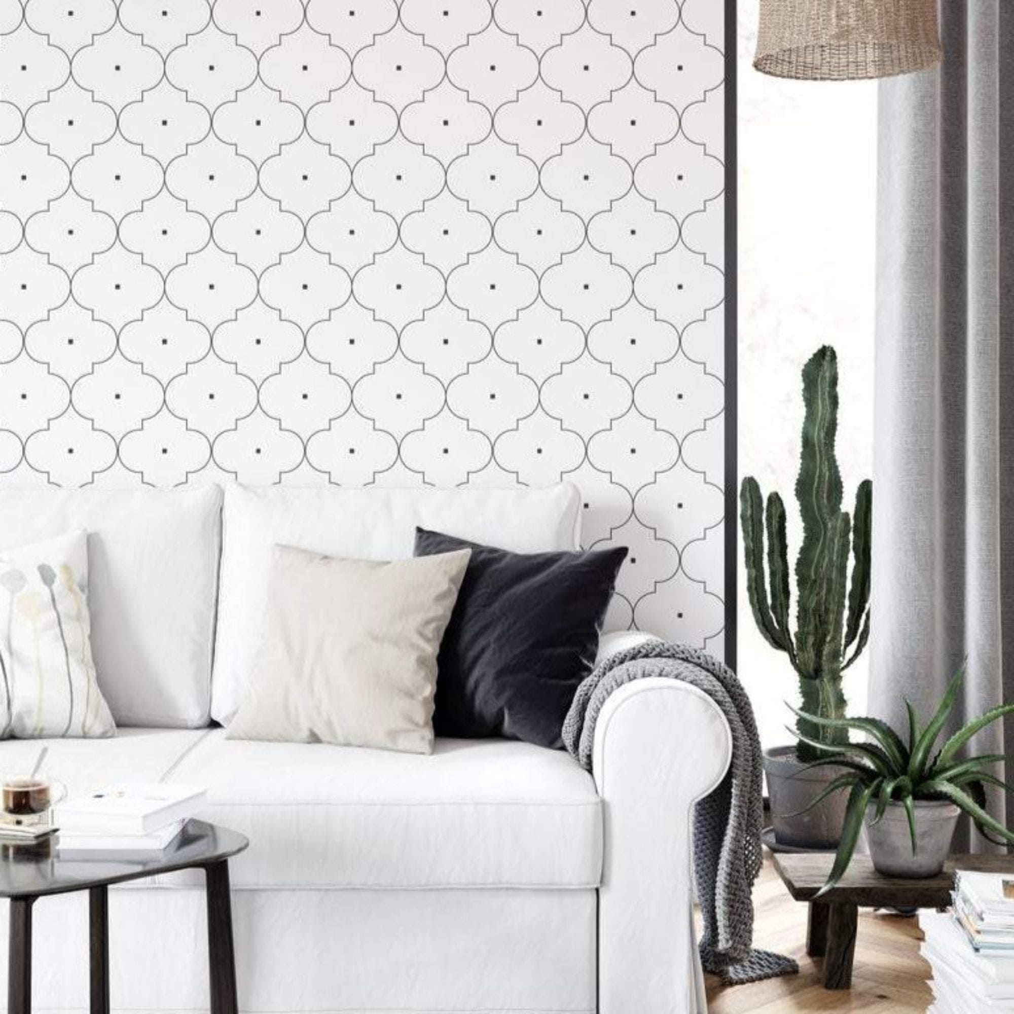 Beautiful view of Living Room Wallpaper With Geometric Design