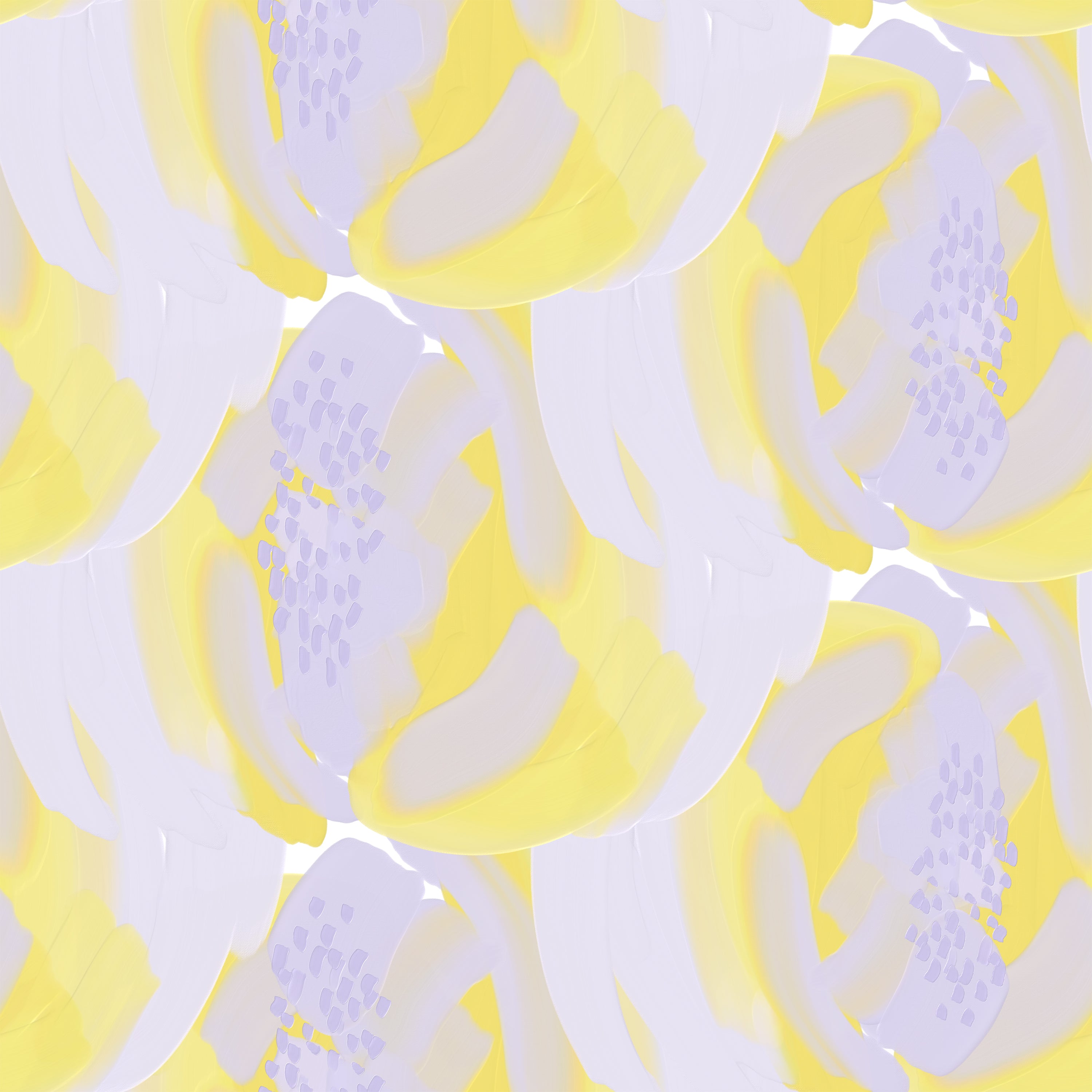 Abstract yellow and lavender oil paint fruit design wallpaper