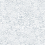 A detailed view of 'Big Boho Hand Painted Dots Wallpaper' showing a pattern of irregular hand-painted dots in shades of pale blue on a white background, giving off a playful and artistic vibe.