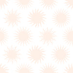 Sunshine Tropical Dreams Wallpaper with soft peach sunburst patterns for calming interior design.