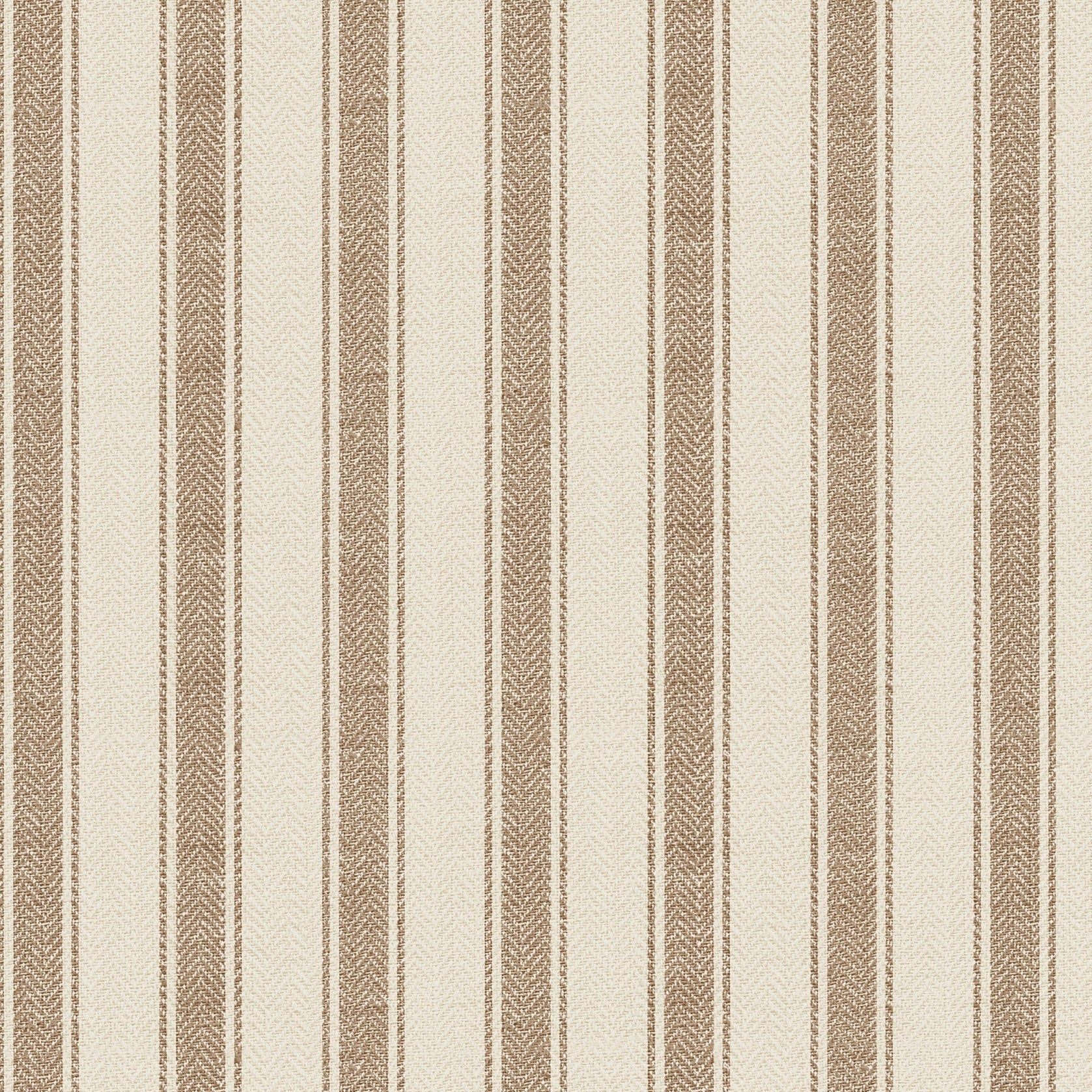 A sample of Striped Fabric Wallpaper with neatly arranged vertical stripes in alternating shades of tan and cream, exuding a classic elegance and simplicity that can effortlessly elevate any room's decor