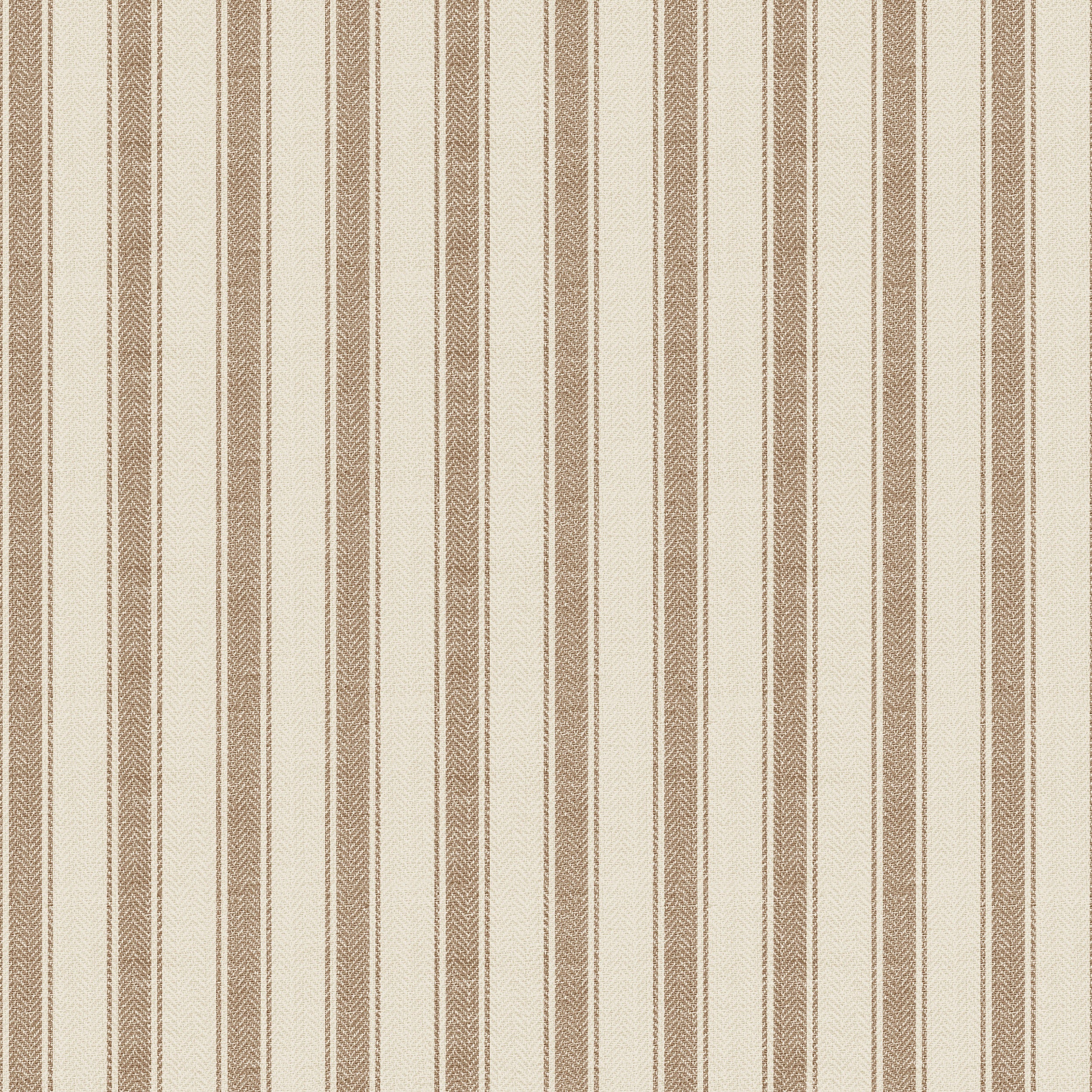 A sample of Striped Fabric Wallpaper with neatly arranged vertical stripes in alternating shades of tan and cream, exuding a classic elegance and simplicity that can effortlessly elevate any room's decor
