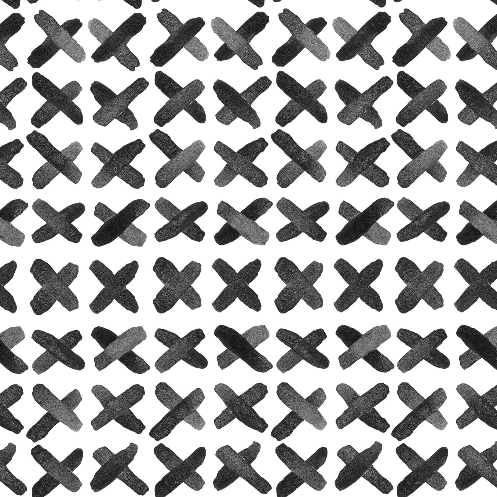 Close-up view of X Infinity Boho Wallpaper displaying a striking black and white geometric cross pattern for a contemporary bohemian style.
