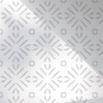 A roll of Geometric Wallpaper III showing a light gray star pattern on a white base, offering a modern yet timeless design that can add a touch of sophistication to any room with its clean and minimalist aesthetic.