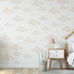 Miss Cloud Wallpaper pattern with soft pastel clouds and stars