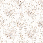 A detailed view of the Boho Winter Floral Wallpaper, highlighting its intricate botanical pattern with small flowers and leafy branches spread across a light background. This design brings a soft and elegant feel to interior spaces.