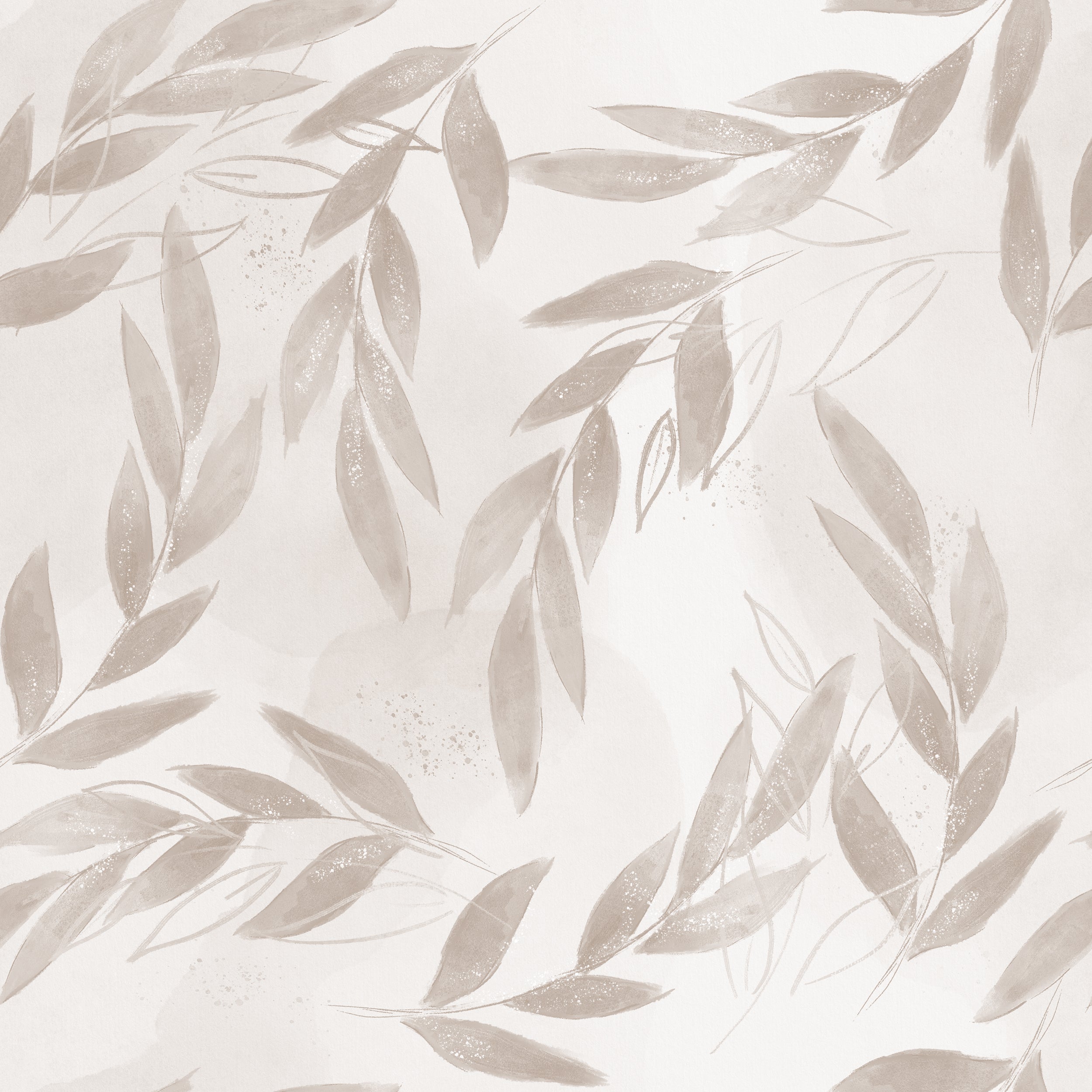Elegant Shimmering Beige Floral Wallpaper featuring soft beige leaves with subtle shimmer details on a neutral background, adding a sophisticated touch to home decor