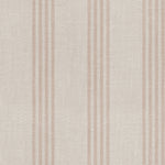 Close-up of the "Ticking Fabrics 8" wallpaper showing its beige base color with vertical, evenly spaced stripes. The subtle variations in the stripes’ thickness convey a classic and timeless textile design, suitable for various interior styles.