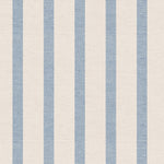 Close-up view of Fabric 10B Wallpaper displaying a pattern of vertical stripes in beige and soft blue, designed to add a calm and refreshing look to any room.