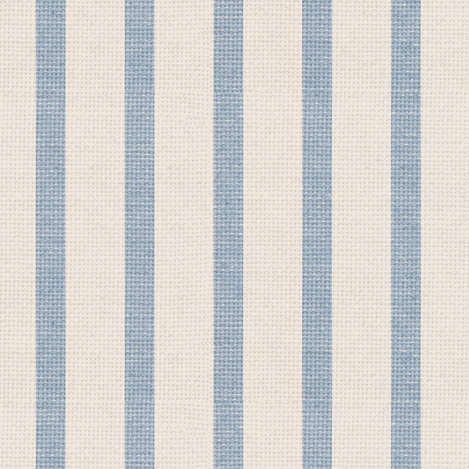 Close-up view of Fabric 10B Wallpaper displaying a pattern of vertical stripes in beige and soft blue, designed to add a calm and refreshing look to any room.