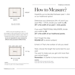 An informational graphic by Timberlea Interiors providing a guide on 'How to Measure' for wallpaper. It includes a diagram demonstrating how to measure the wall in inches, a tape measure, and details about the width of peel and stick, as well as traditional wallpaper panels. It also indicates the different lengths in which the wallpaper is available
