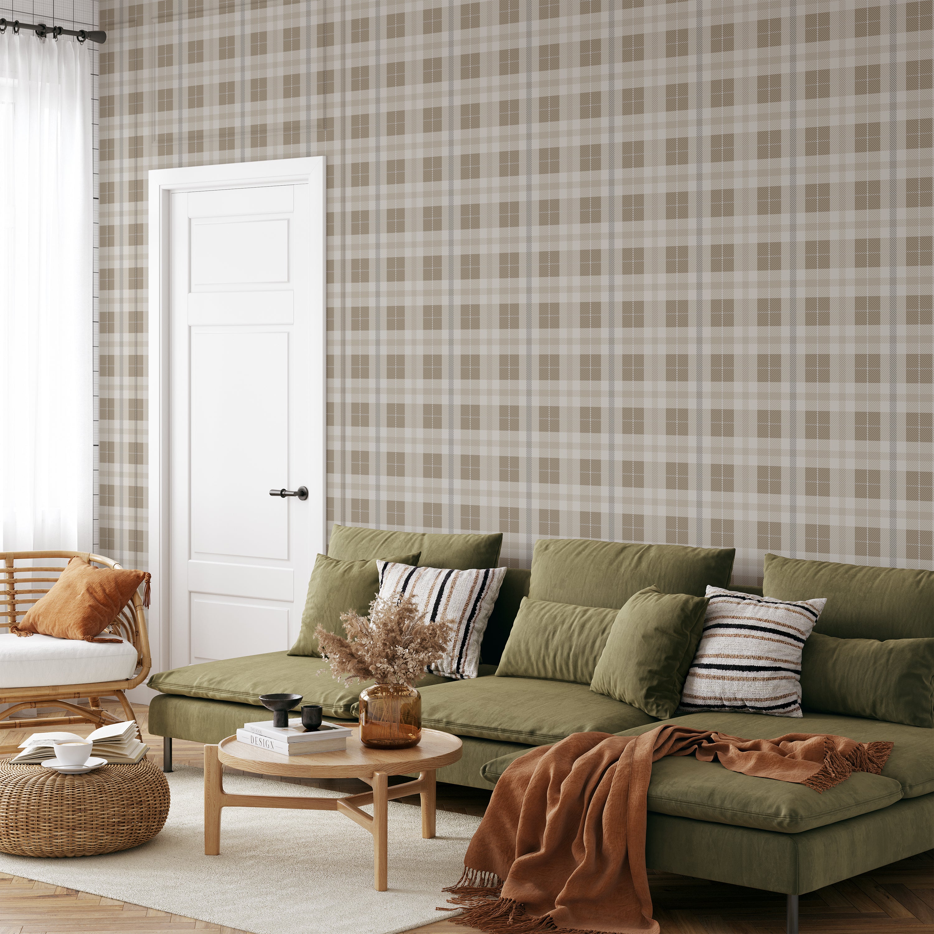 Timber Plaid Forest Plaid Wallpaper – Timberlea Interiors
