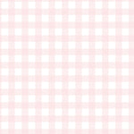 Close-up view of Gingham Wallpaper with a soft pink and white checkered pattern, providing a clear look at the wallpaper design.