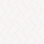 Close-up of Modern Braids Wallpaper pattern featuring a geometric braided design in beige and white.