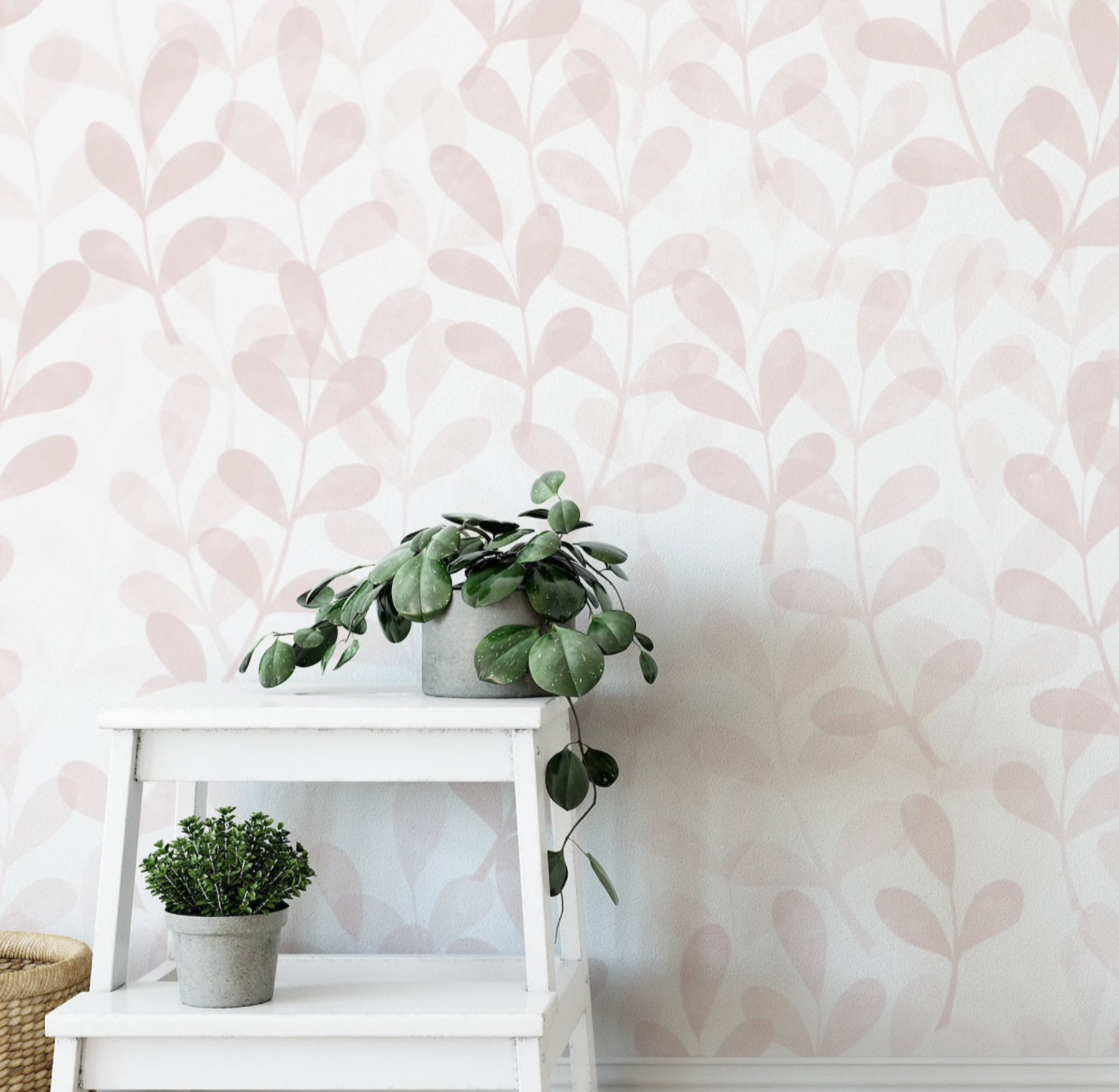 Albie Shabby Chic Foliage Pink Wallpaper – Tiny Walls