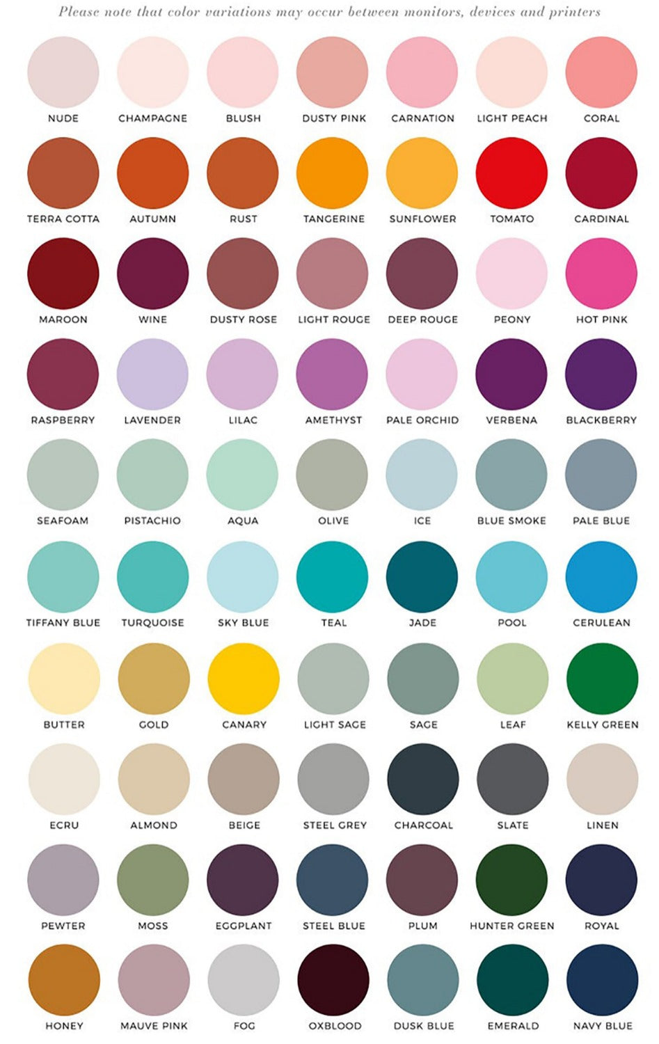 wallpaper color chart