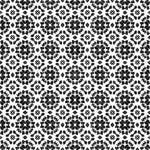 A wallpaper design featuring a dark geometric pattern in black and white. The design consists of intricate, symmetrical shapes that create a bold and modern look.