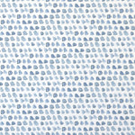 A detailed view of the Hand Painted Dots Wallpaper - Blue, showcasing an array of blue watercolor dots in various shades and opacities against a white background, creating a playful and organic pattern.