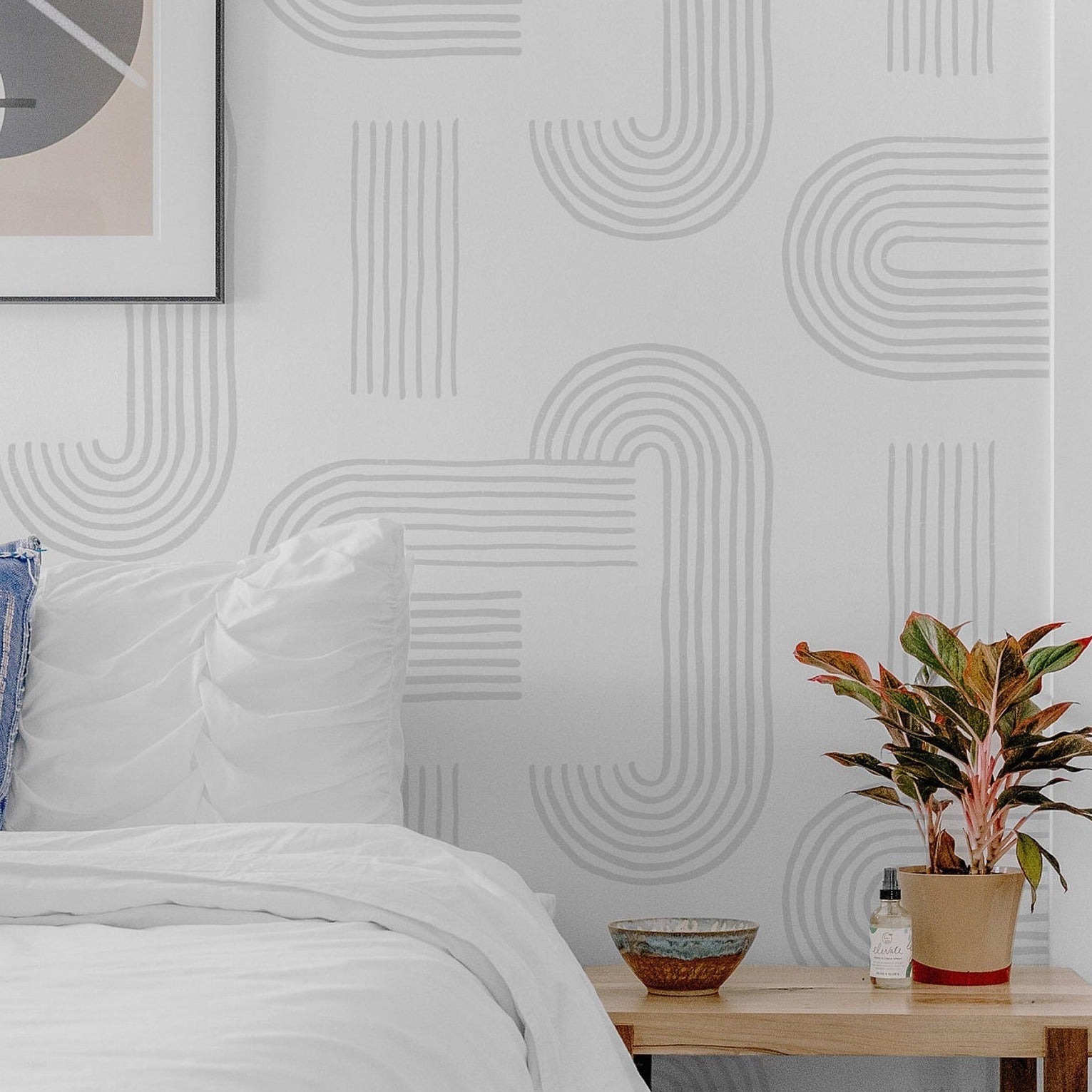 wallpaper, peel and stick wallpaper, Home decor, zen abstract wallpaper, fog wallpaper, bedroom wallpapers,