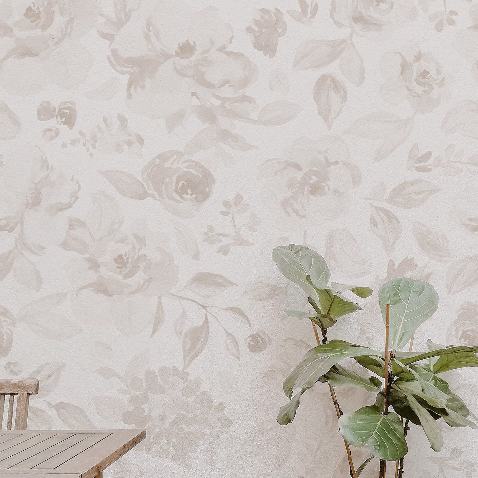 wallpaper, peel and stick wallpaper, Home decor, watercolor spring bird floral Wallpaper , Floral wallpaper, bedroom wallpaper, linen wallpaper,