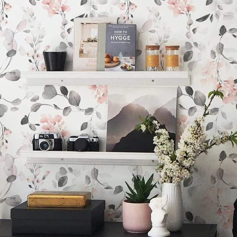 wallpaper, peel and stick wallpaper, Home decor, Garden Pink Floral Wallpaper , Floral wallpaper, bedroom wallpaper, pink wallpaper, mixed color wallpapers, 