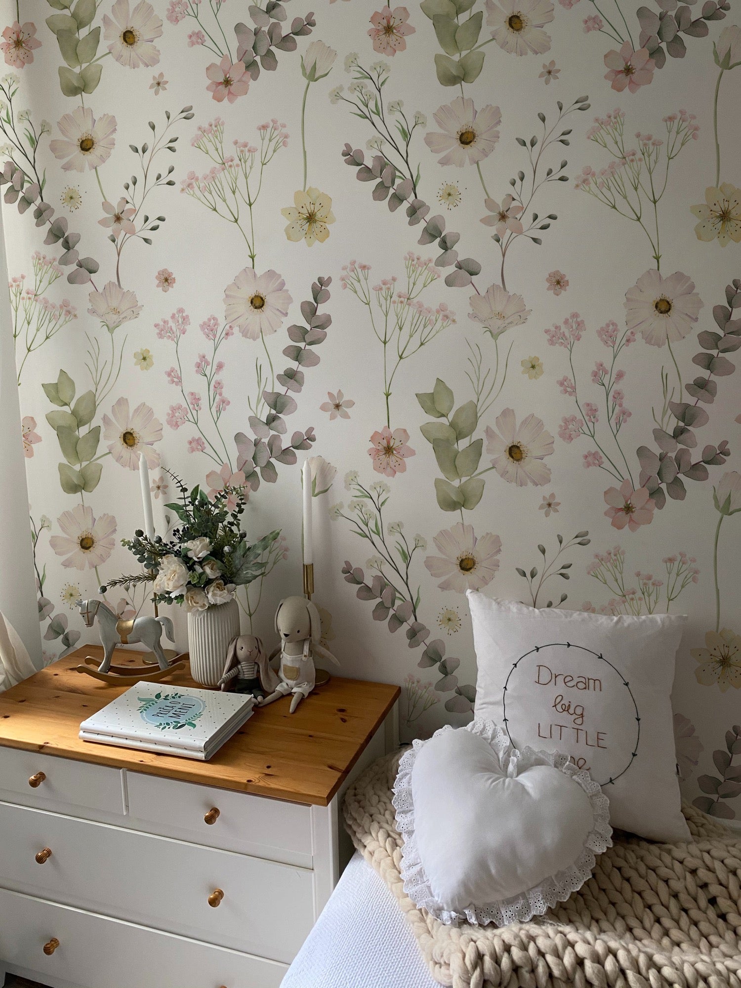 wallpaper, peel and stick wallpaper, Home decor, Botanical florist wallpaper, bedroom wallpaper, multi color wallpaper, Floral wallpaper, 