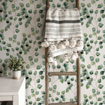 wallpaper, peel and stick wallpaper, Home decor, watercolor floral wallpaper, Floral wallpaper, bathroom wallpaper, green wallpaper,  