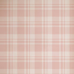 A close-up of the "Plaid Wallpaper - Original," showing the detail of the pink and white plaid design. The wallpaper has a gentle, fabric-like appearance that adds a cozy texture to the wall, creating a warm and inviting ambiance in the room.
