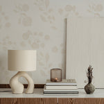 wallpaper, peel and stick wallpaper, Home decor, subtle botanic wallpaper, almond wallpaper, living room wallpapers, floral wallpapers, 